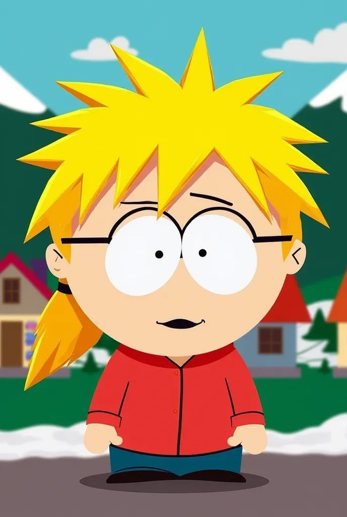 Dibuja a butters de south park con el mullet