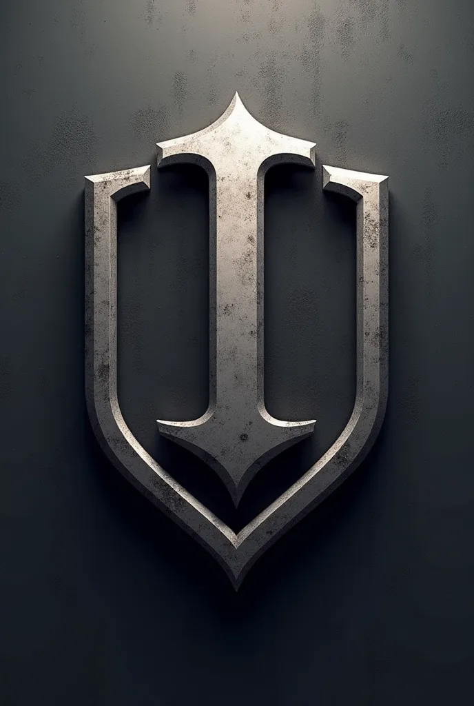 An emblem for a fighting guild, Called Brotherhood. The letter I in the spotlight, The colors of the emblem in metallic gray.