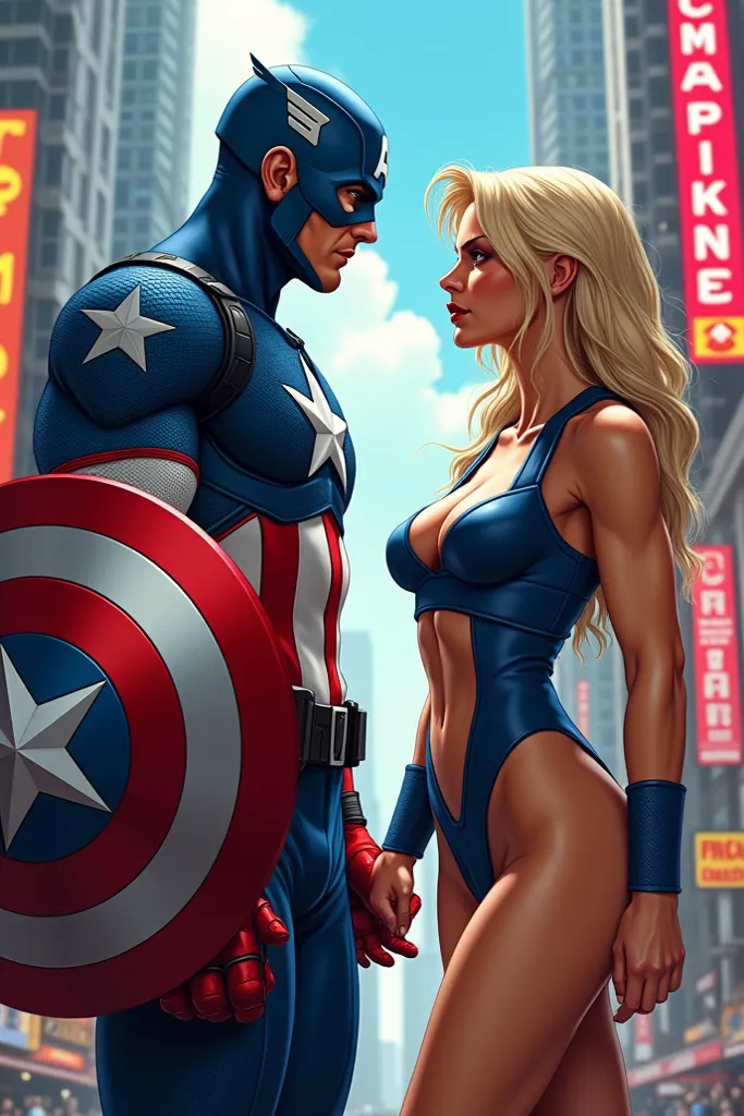 Captain america and Cammy White from street fighter