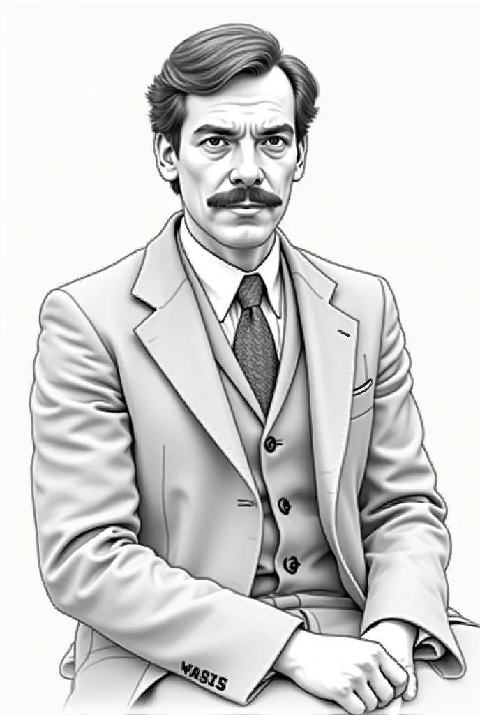 Make a drawing-style image of Dr. Watson that goes all the way down to the lap