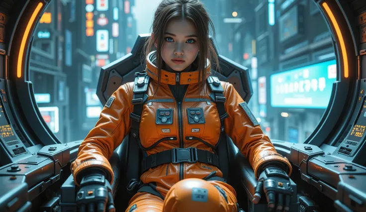 an anime girl with blue eyes and a space suit, Cyberpunk art by Mike "Beeple" shopkeeper, winner of the cgsociety , Fantastic Art, Sci-Fi digital art , beautiful digital artwork, greg beeple, cgsociety portrait, portrait of an anime space cadet , dreamy...