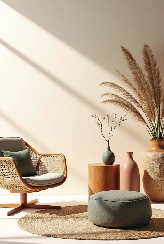 Create a visually stunning color palette for a high-end, handcrafted furniture brand specializing in luxurious rattan pieces. The palette should exude both artisanal warmth and sophisticated elegance. It must feature four refined, well-balanced colors with...