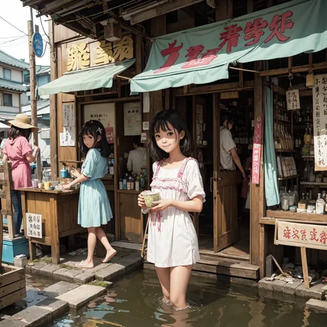 
((masterpiece、Top Quality))、Beautiful girls gather.、3 girls wearing summer clothes 、( Showa Retro:1.2)、(Detailed and cute face:1.3)、( poor environment、Poor Areas in Japan 、Dark and unsanitary、Standing Bar、みんなで楽しく diet、 collapsing underground shopping mall...