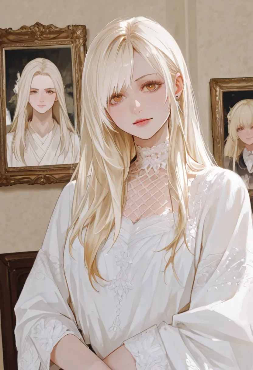  Blonde woman with long hair and piercings posing for a photo, with long white hair, with long white hair , perfect white haired girl, ava max, tifa lockhart with white hair, white porcelain skin,  anime girl in real life , with white hair,  Extremely ligh...