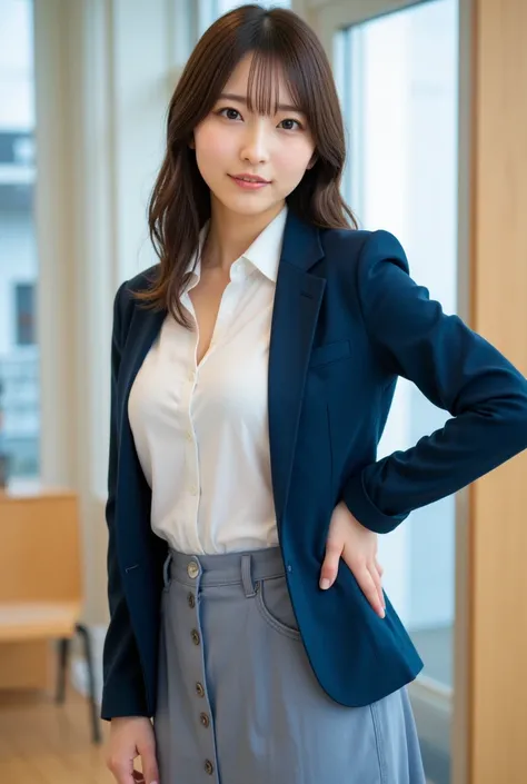 (Realistic:1.3, Photo-realistic:1.5, RAW photo, model photo),(full body:1.5), she is Japanese fresh fashion model, The perfect figure that everyone aspires to, (small smile:1.1), symmetrical eyes, Light Brown eyes, Double eyelids, Thin eyebrows, Thin lips,...