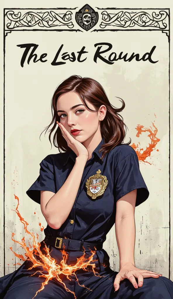 Create the cover of a book that I want to write in death according to your creativity the story (is of a girl who becomes a policeman to avenge the death of her mother and falls in love with one of her companions who is the son of the one who killed her mo...