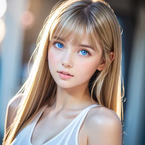 (((upper body shot))), racing suit、Beautiful, white and radiant skin、 blonde hair color that changes color depending on the light、Long bangs between the eyes obstruct vision、Shiny highlights on the cheeks、Sexy and very beautiful、Cute and gorgeous face、most...