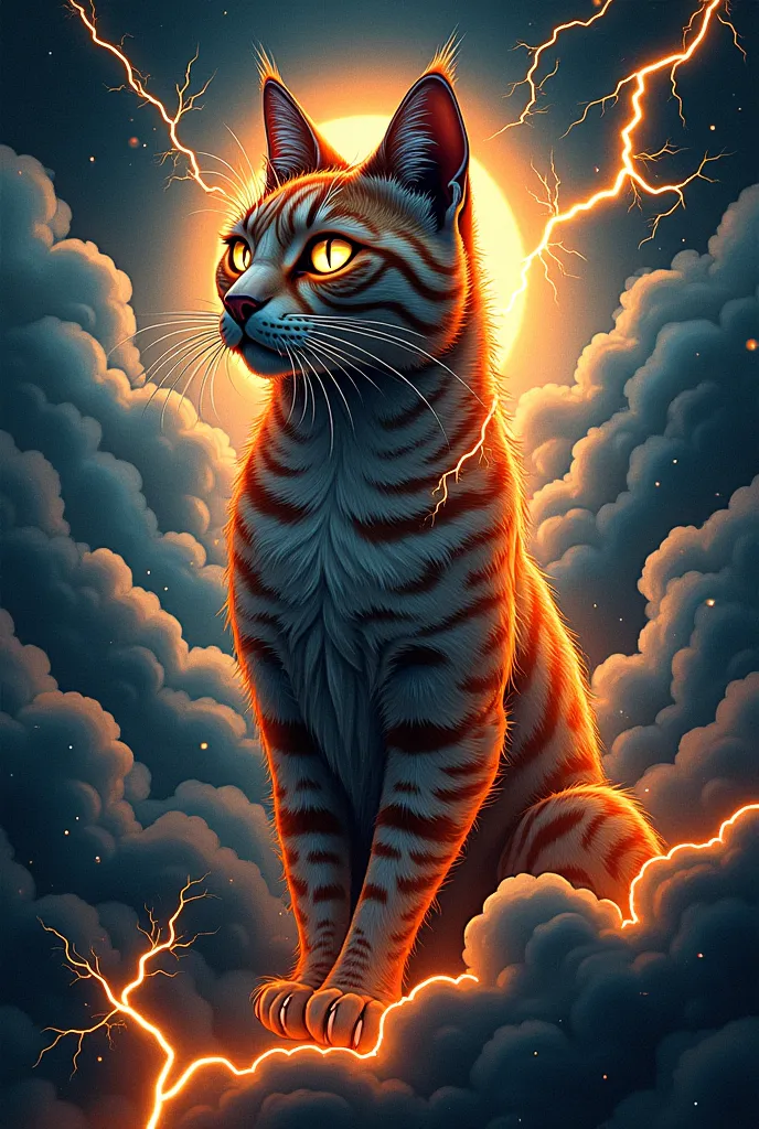 Design a tattoo of a cat related to lightning for the crooked rib 