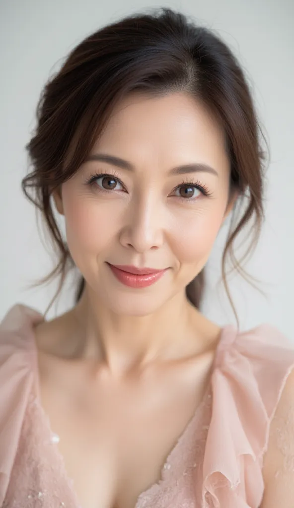 (Excited mature woman, 48 years old,   Japanese,  masterpiece,  TOP QUALITY,  High Resolution, realistic:1.37,  sharp concentration:1.4,      Live venue of unrivaled beauty    , ultimate beauty),  close-up, fine laugh lines:1.2,  Slightly Scarlet Natural M...