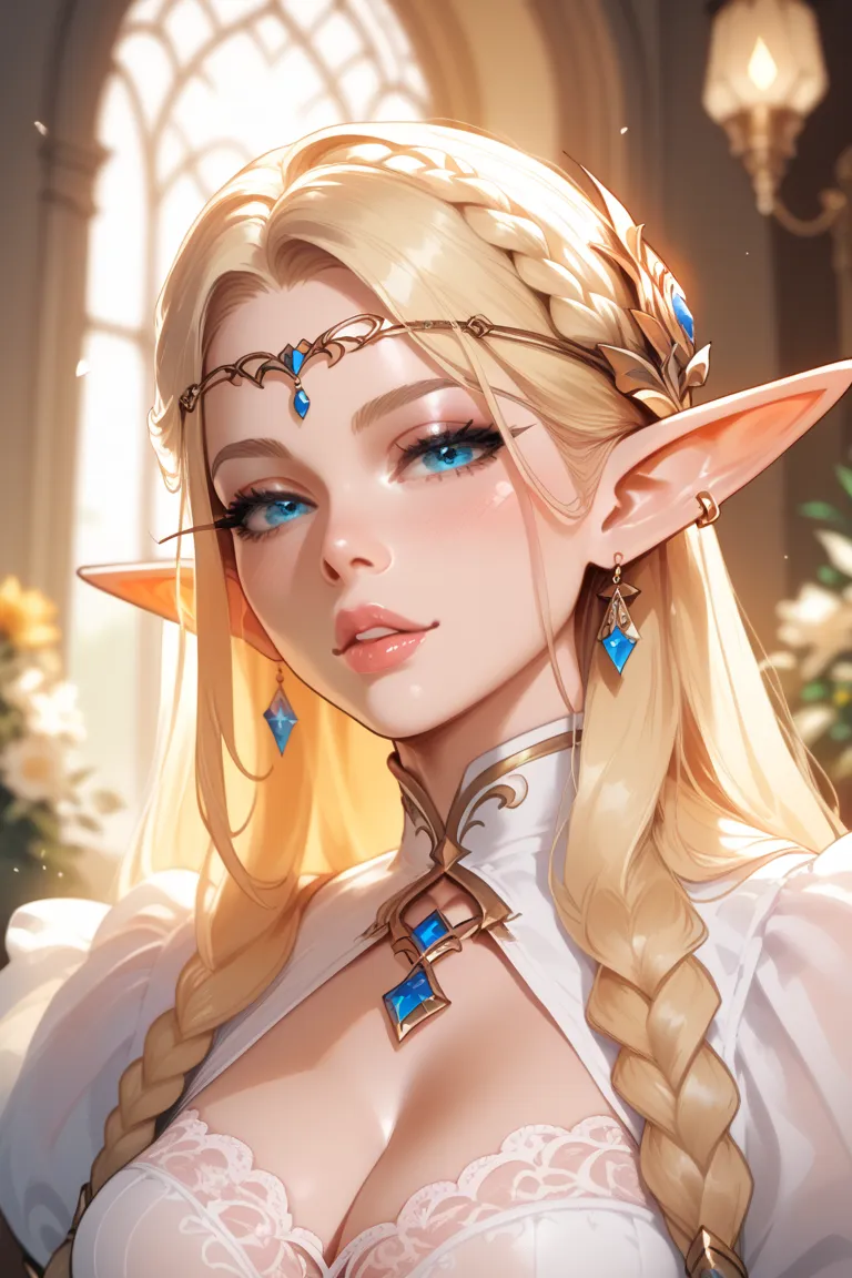 elf ears, blond, big 