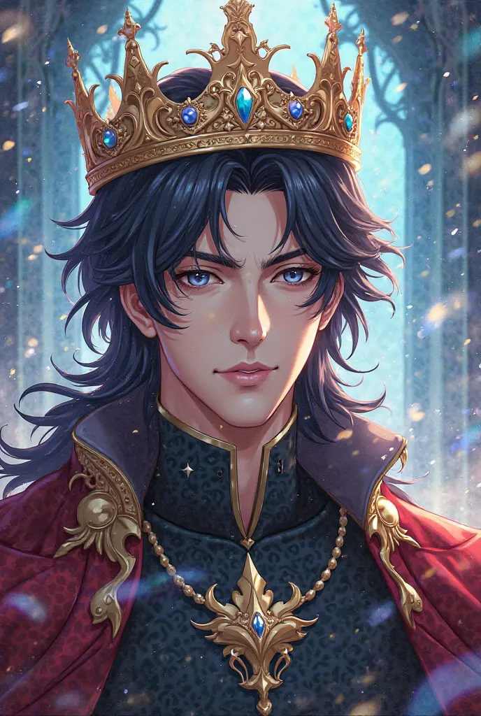 Anime male carrecter with crown 