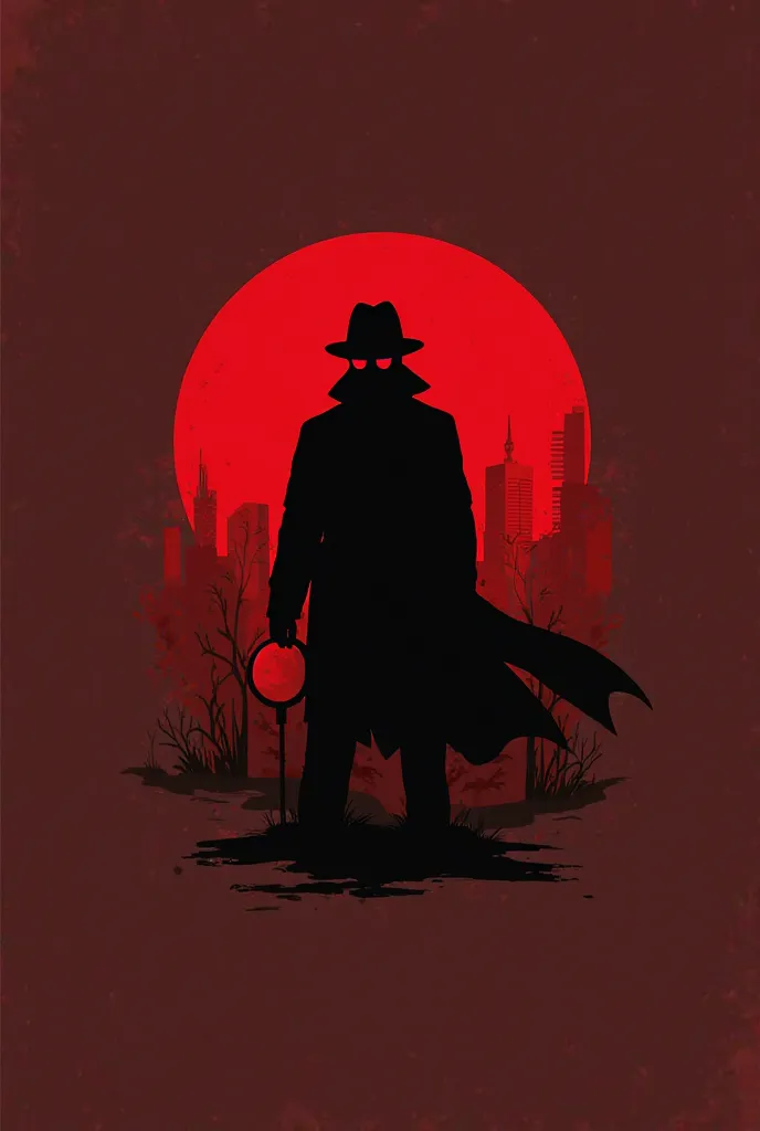 Generate a detective Logo with red background 