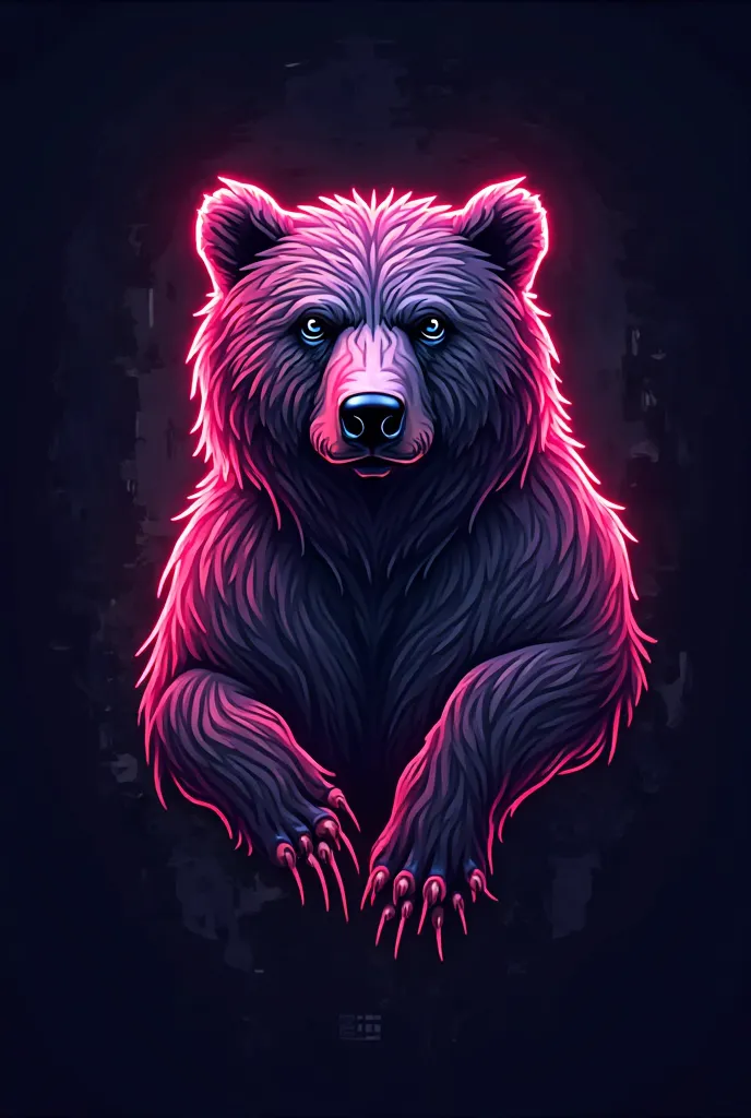 Bear logo with neon lights