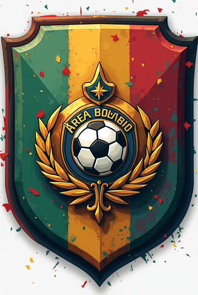 I wanted to create a shield with the name "Área Bolivia Scouting" as if it were a soccer shield with the colors of the Bolivian flag 
