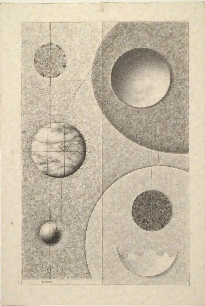 A square with images of geometric shapes, On one side the drawing of a rectangle, On the other hand, that of a painting, The one on the other side the one with an oval, The one on the other side of a circle 