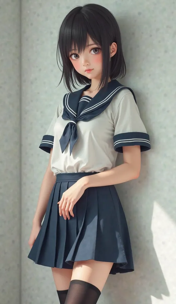 sailor suit, pretty girl, black tights, I&#39;m sweating, Can you see pussy pussies,superimetric,  super precise, Legs are open, Japanese ,  is just so cute