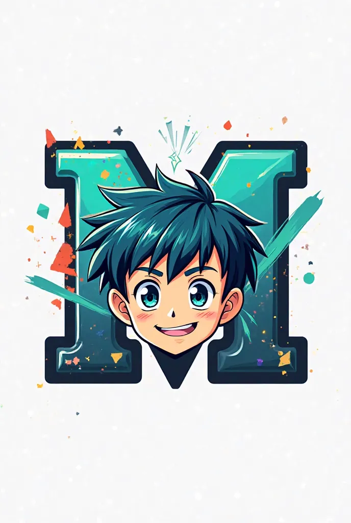 Logo with M letter anime boy 