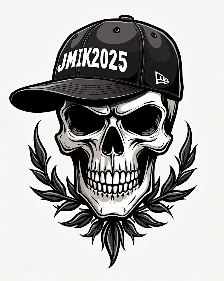 Skull Tattoo Logo with Hat with inscription JAMROCK2025