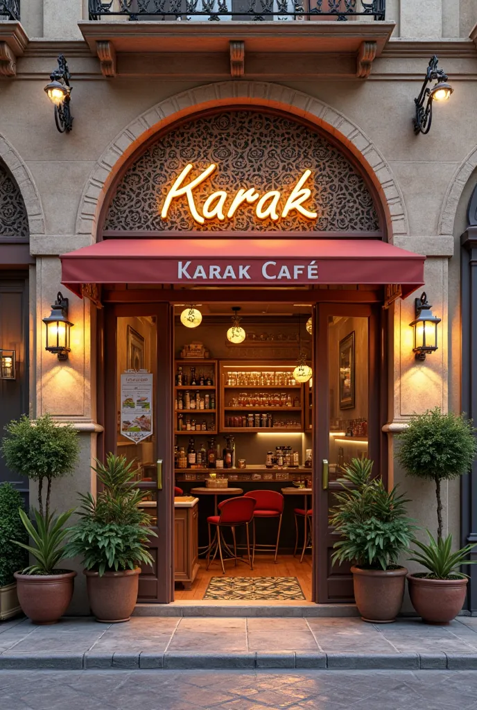 Send me another design of Local Karak name of the restaurant 