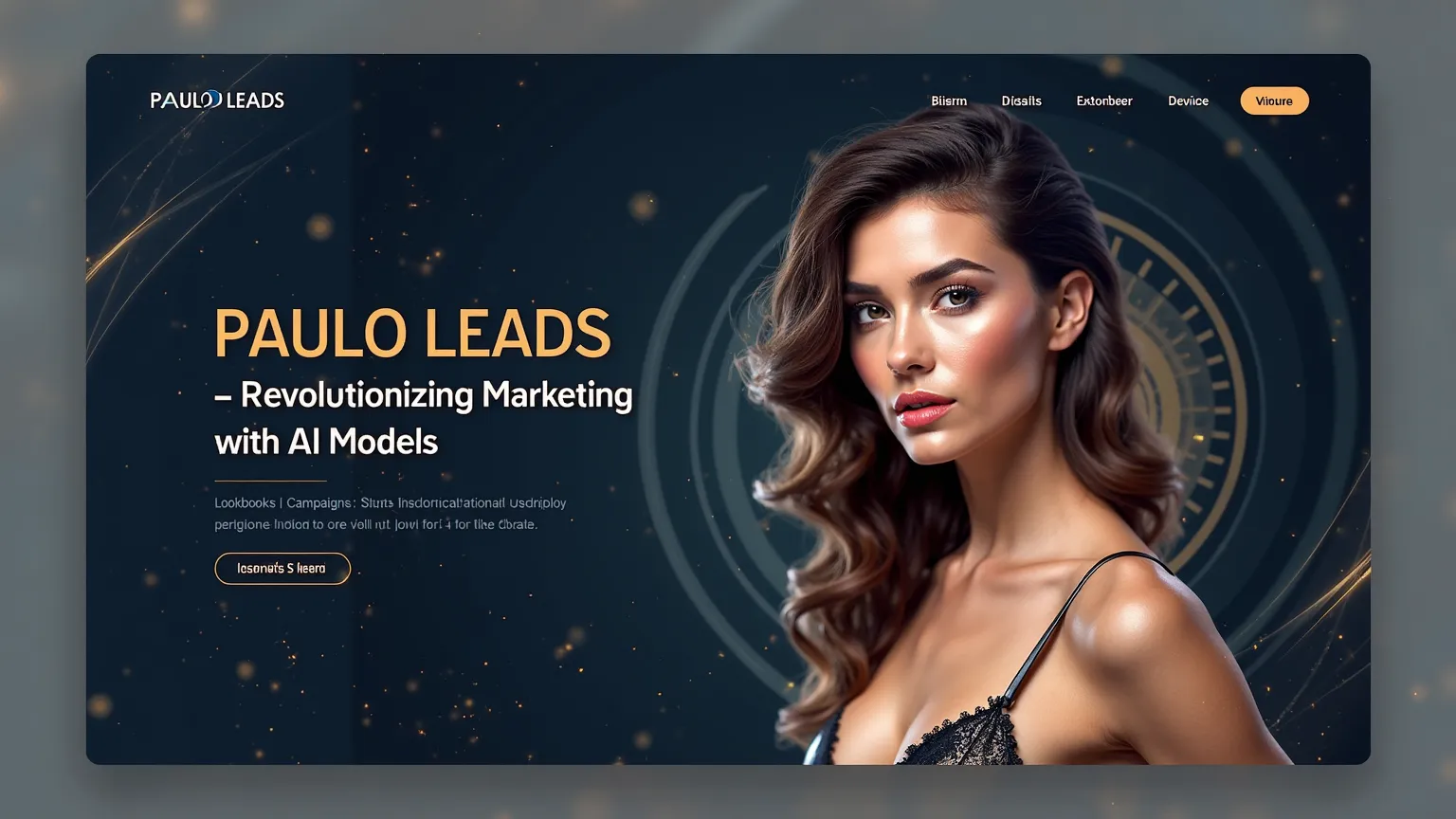 A sleek, professional LinkedIn cover with a futuristic marketing theme. The background features elegant blue and gold tones, symbolizing credibility and luxury.

At the center, a stunning AI-generated model with voluminous hair, a confident gaze, and a sty...