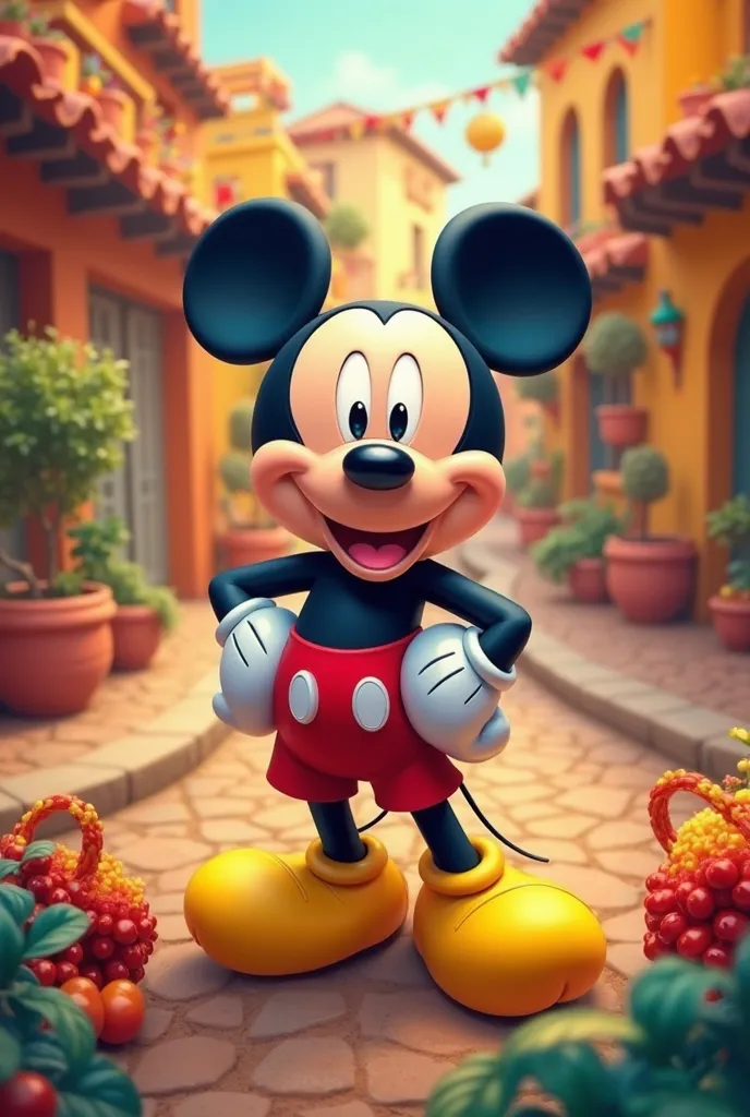 Mickey Mouse invitation in Spanish that says Misael has the honor of inviting you to his  day :Wednesday, March 12 time: 2:00 pm place 16 and the ch 