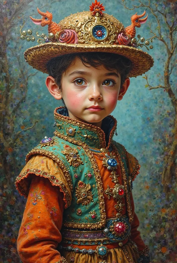 Oil costume for a boy. 