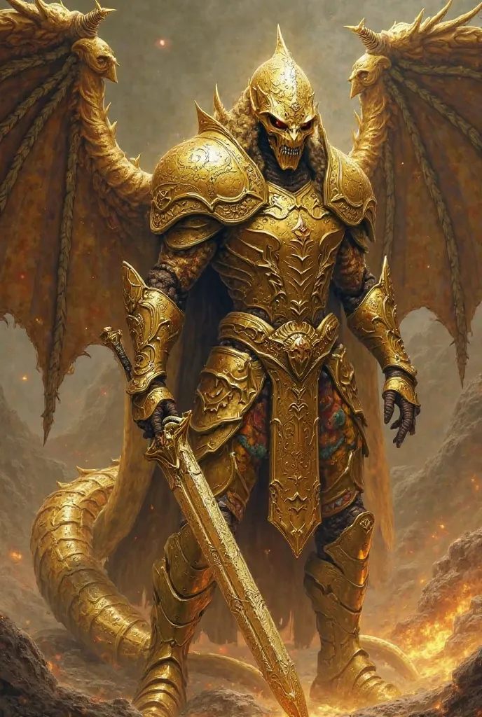 Azroth, the Golden Serpent (Avarice) — Plague Rider

Covered by gold armor, he consumes everything he touches. Its blade is made of the bones of kings who betrayed their people for wealth. Wherever he passes, the land dries up and the vaults overflow with ...