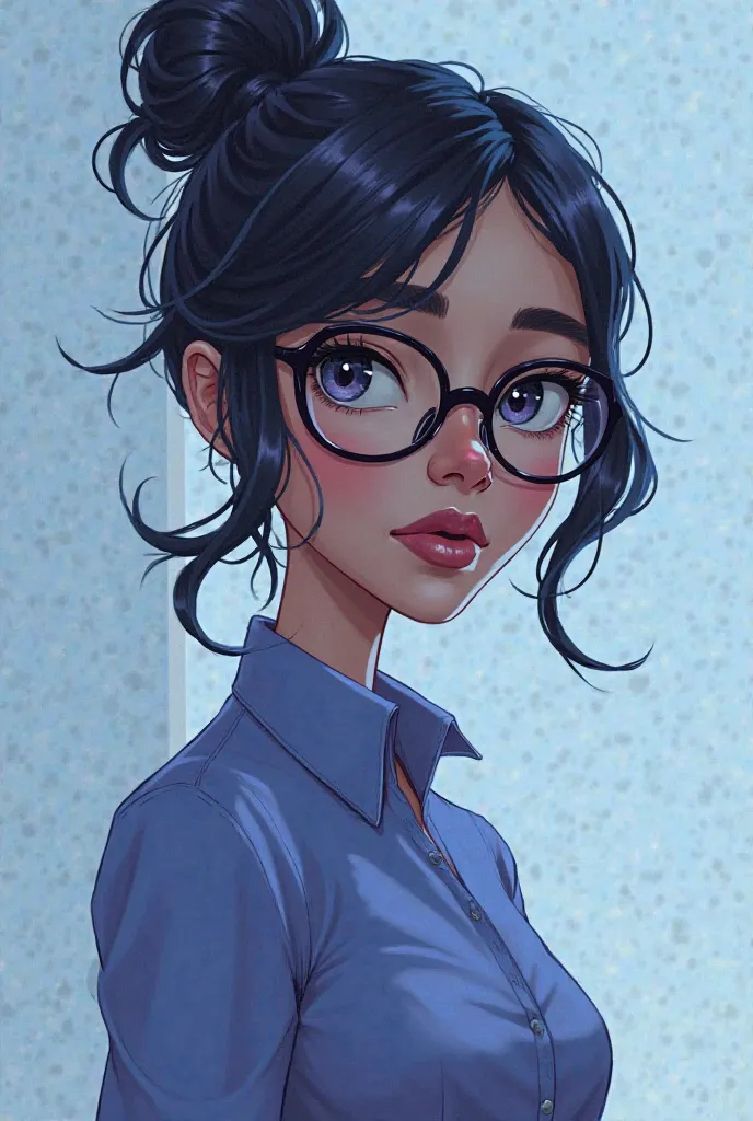 3. Lola :

Traits physiques : Un personnage plus sérieux et réfléchissant, avec des lunettes et un regard un peu distant. Elle pourrait porter une chemise ou une tenue sobre, avec une couleur dominante comme le bleu ou le violet, symbolisant son côté intel...