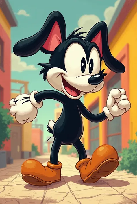 A cartoon character that is a mix of Mikey Mause and Oswald the Lucky Rabbit 