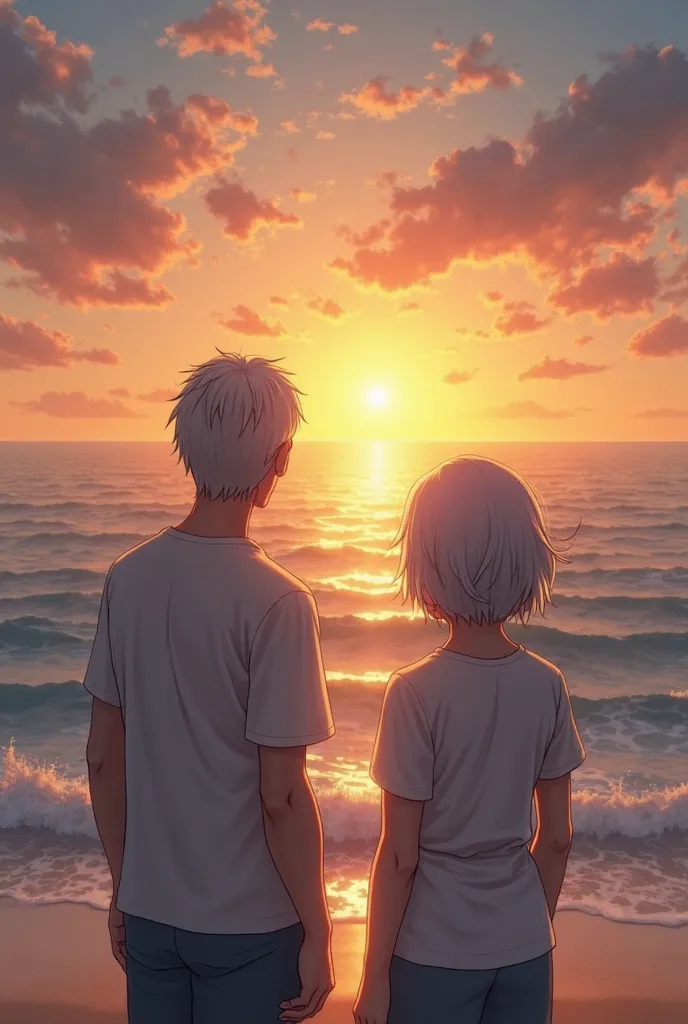 The dream consists of two people on the beach looking at the horizon, the sun rising while the waves of the sea hit, but the woman already has gray hair.  