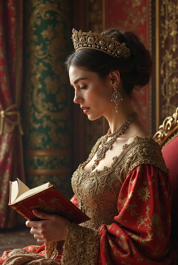 Hürrem sultan celebrating 8 March women's day while taking note of a book in her hand 