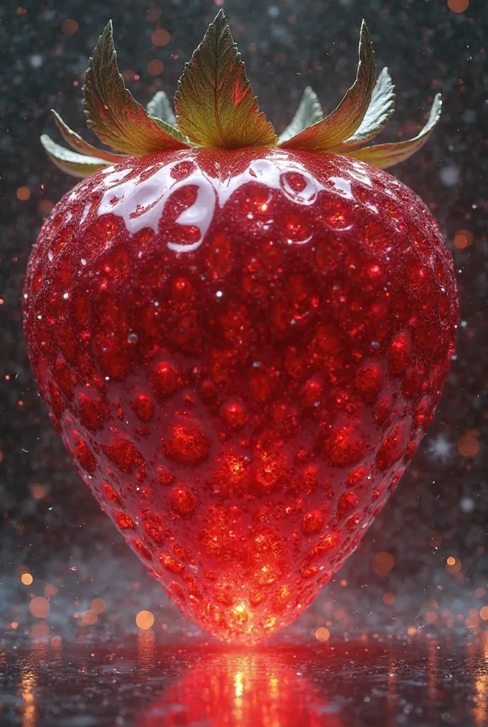 A giant diamond-shaped strawberry