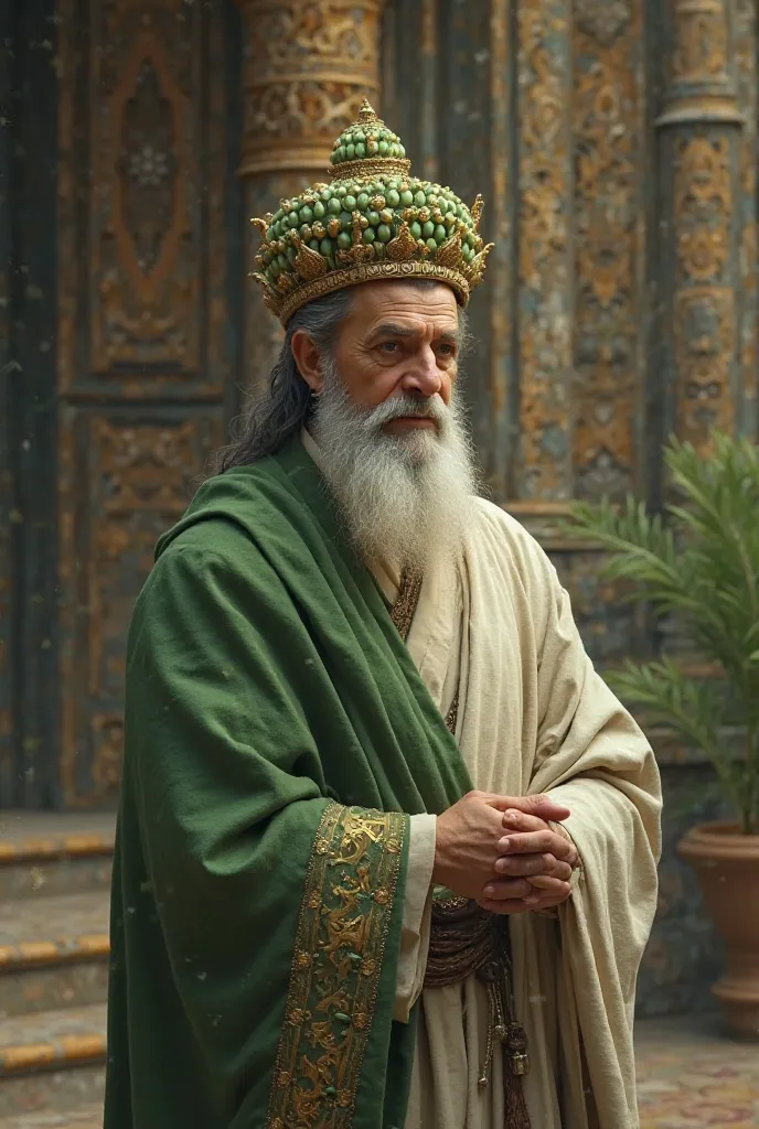 A holy man with a pistachio crown and shape