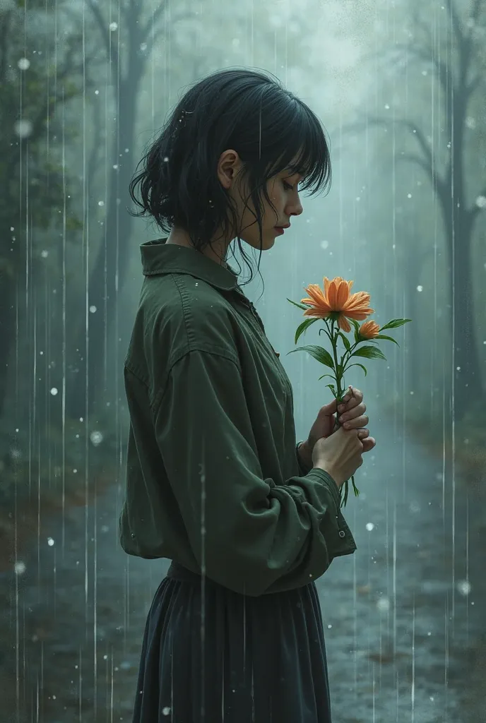 TODAY I CUT A FLOWER AND IT WAS RAINING WAITING FOR MY LOVE