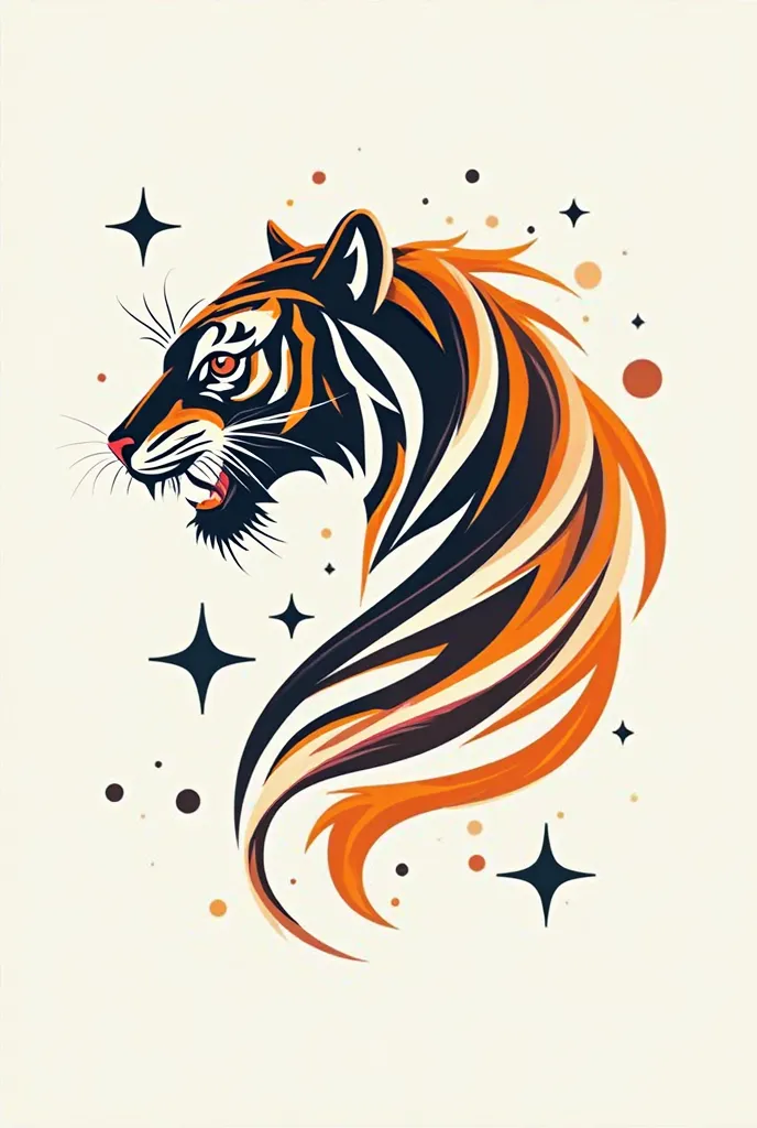 You have to make a logo that is a tiger made with lines I with more artistic shapes I a touch of abstract but without going overboard 