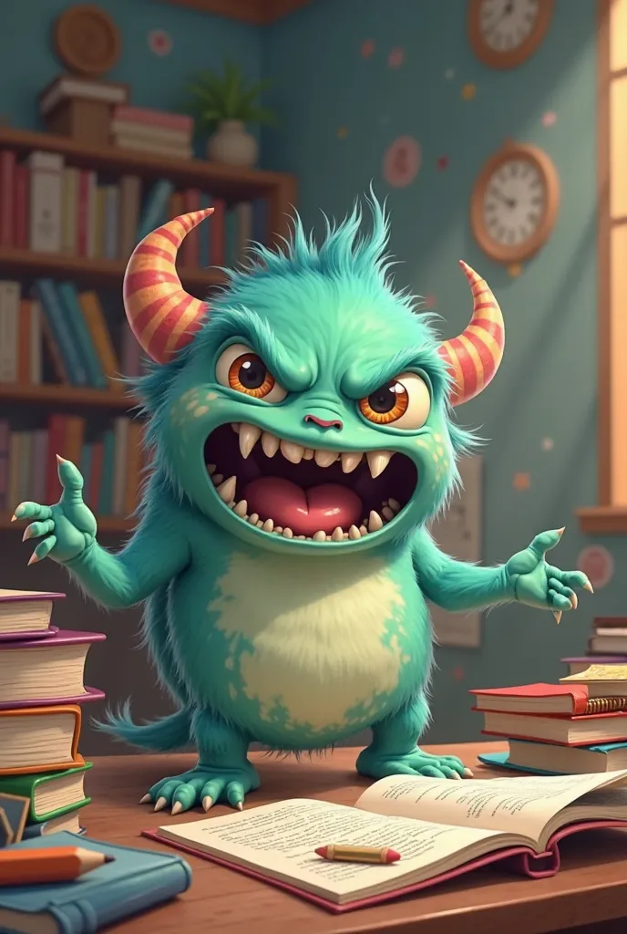 Animated monster that doesn't like to study 