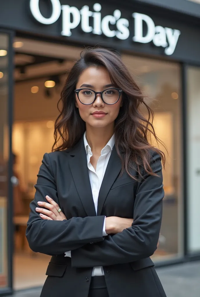 INTERNATIONAL WOMEN'S DAY, She's wearing glasses 
In front of an optician 