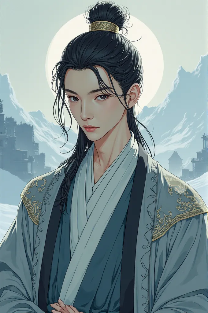 Ancient, young, elegant, cold, anime, Chinese, male.