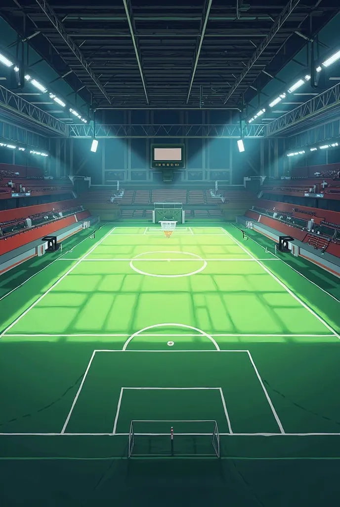 An illustration of a futsal pitch with 56 feet width and 92 feet length