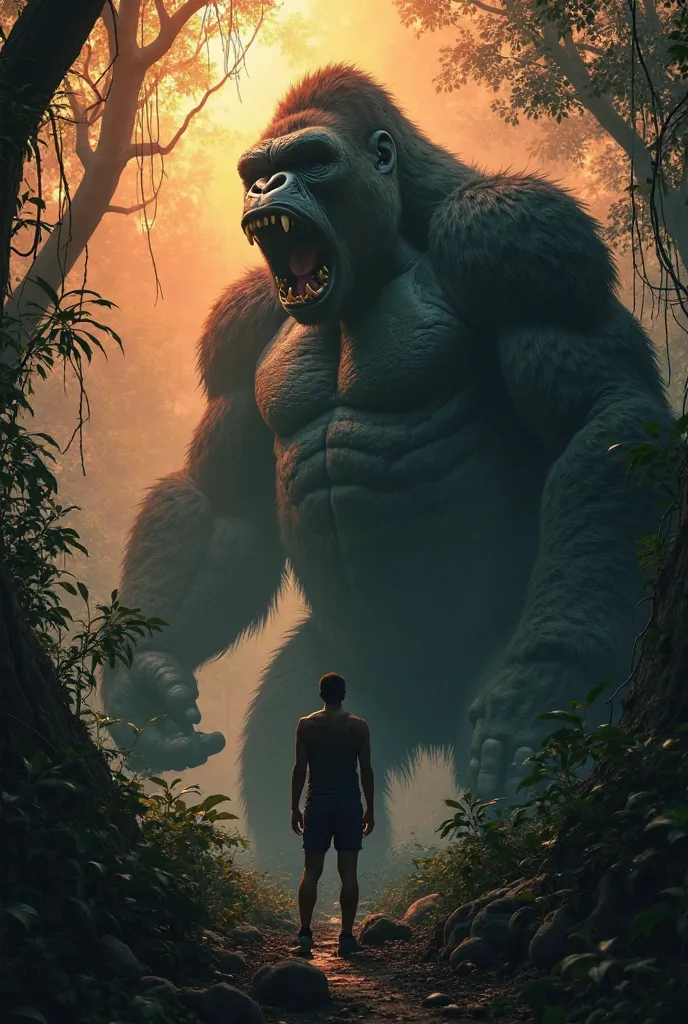 **Image AI Prompt (translated):**

"Create a visual version of King Kong in a cinematic style as if directed by Francis Ford Coppola. The scene should be dramatic, with dark and contrasting lighting, typical of Coppola’s films like *Apocalypse Now* or *The...