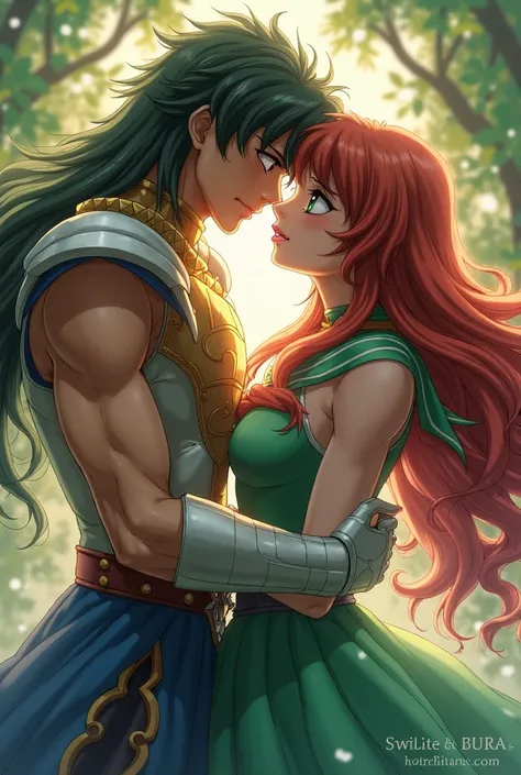 dragon saint shiryu (saint seiya) and makoto kino (sailor jupiter) romantic way kissing