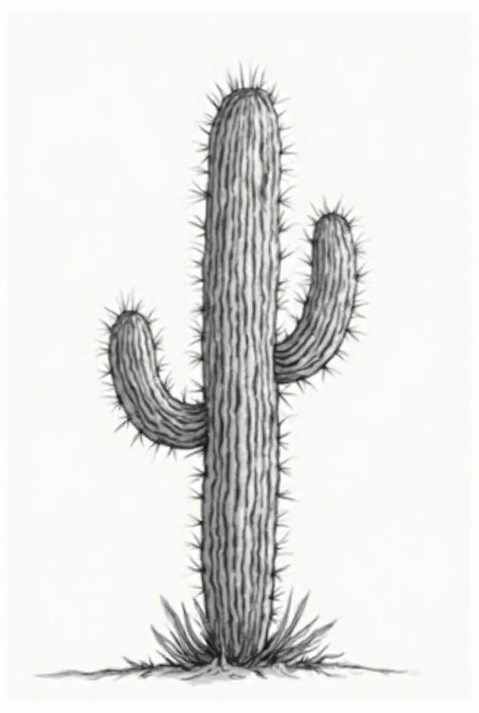 Cactus in blank background drawing
