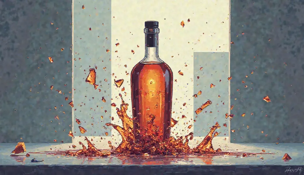 Make a broken bottle of alcohol and make them look very stylish 8bit