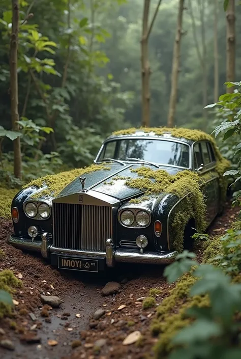 Rolls Royce buried in the earth