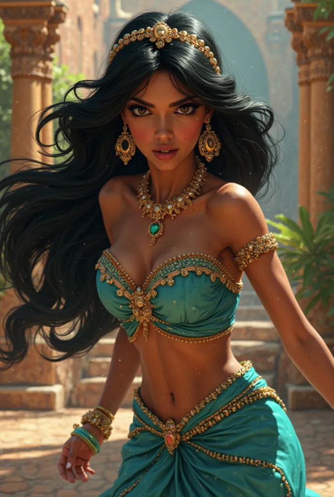  Dazzling Princess Jasmine, 8k photo, in action,  cinematic.