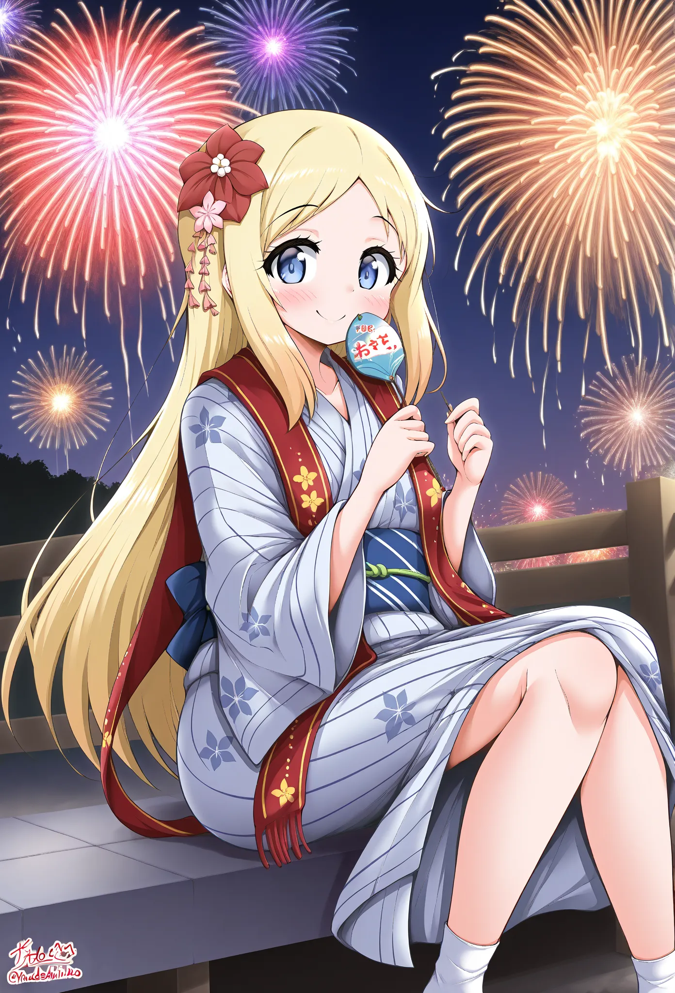     young ,yukata,stole, socks,fair,Holding,   Fireworks ,date,Yamato Nadeshiko, Panchira