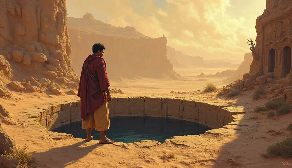 A professional mini-picture of the story of Youssef and his meeting in the well