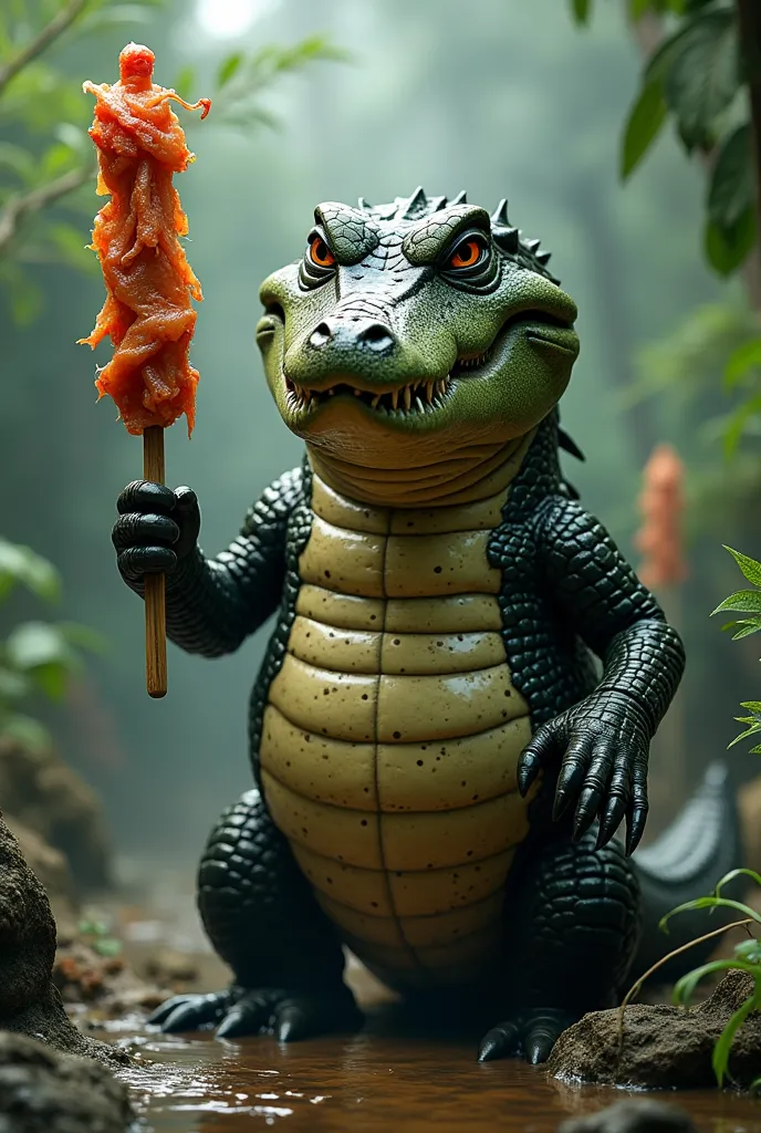 CROCODILE WITH BARBECUE SKEWER