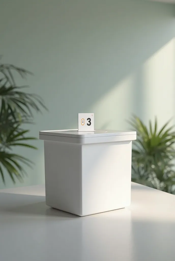 A Brazilian electronic ballot box, on the table, Frame the urn, Don't show the floor, with only buttons 1 and 3 as a voting option, ultra realistic, 1080 x 1080 resolution, 4K. 