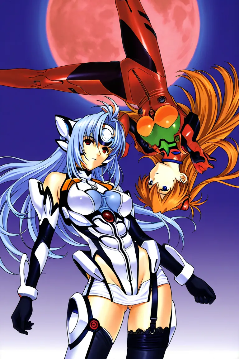 fused character, rei ayanami (evangelion), and kos-mos (xenosaga)